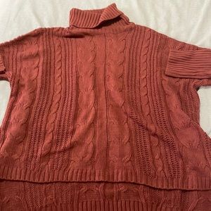 Davi and Dani can oversized knit turtleneck mauve color